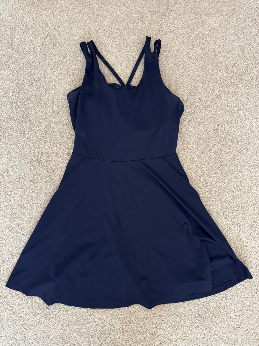 Fabletics Navy Double-Strap A-Line Mini Dress